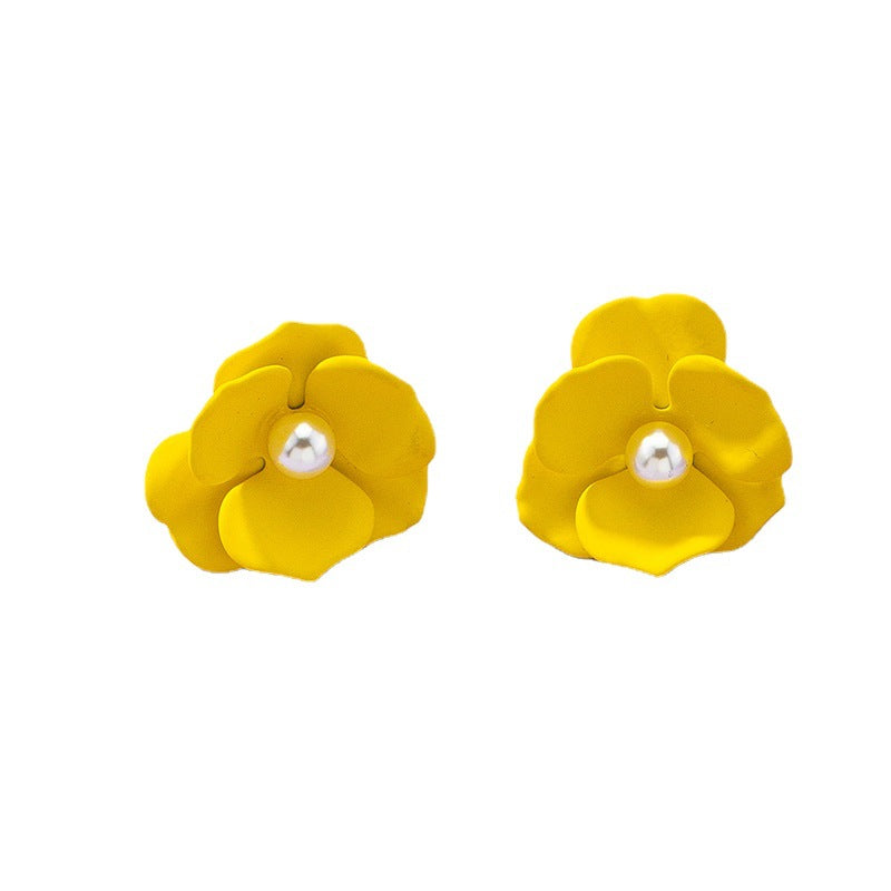 Sen Series Flower Alloy Earrings with Personalized Design