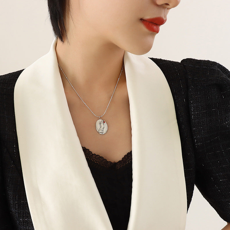 Chic Gemstone Collarbone Necklace with Zircon Details