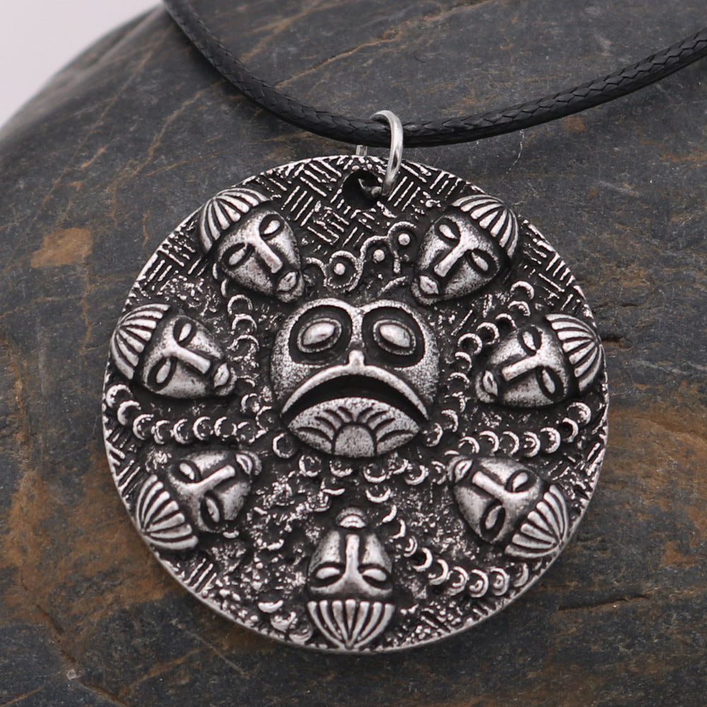 Viking OgmaMedallion Round Metal Necklace - European and American Fashion Jewelry