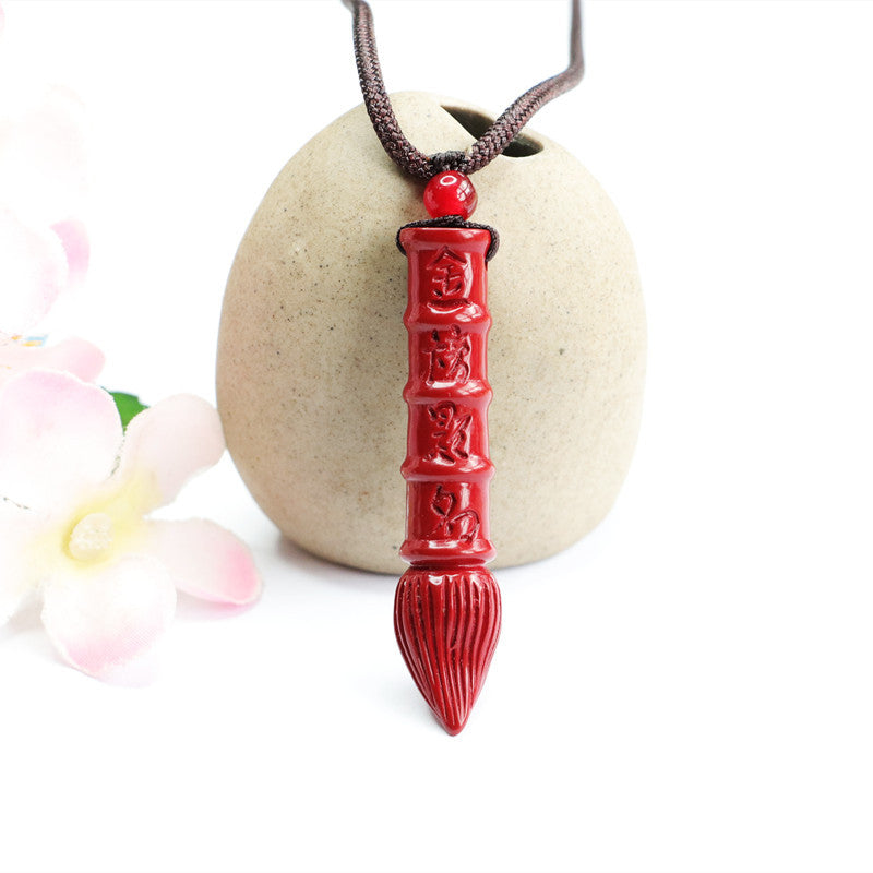 Cinnabar Brush Pendant Purple Gold Sand Pendant