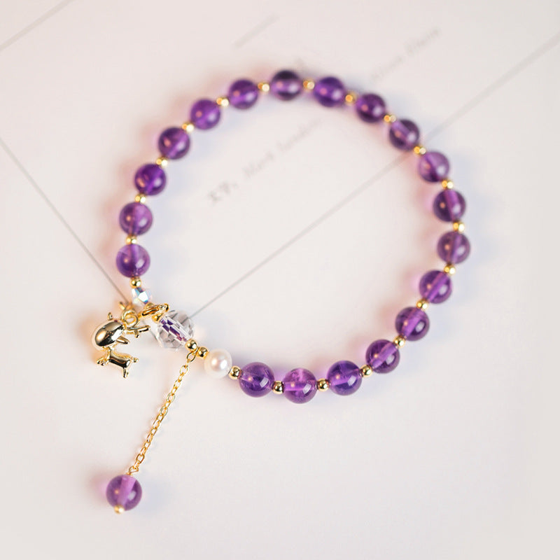 Amethyst Beaded Bracelet for Women - Simple and Elegant