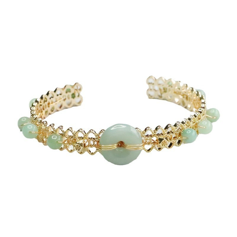 Jade Bracelets with Safety Buckle Closure