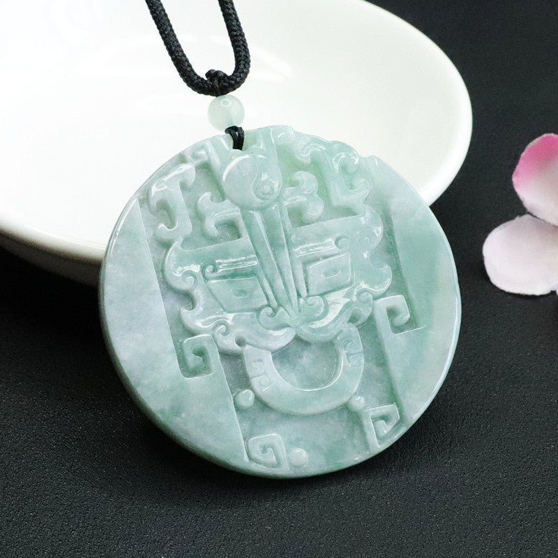 Auspicious Beast Round Jade Pendant from the Fortune's Favor Collection