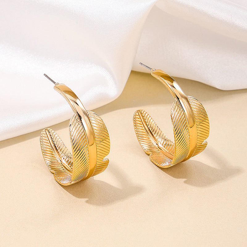 Leafy Elegance Metal Earrings from Planderful's Vienna Verve Collection