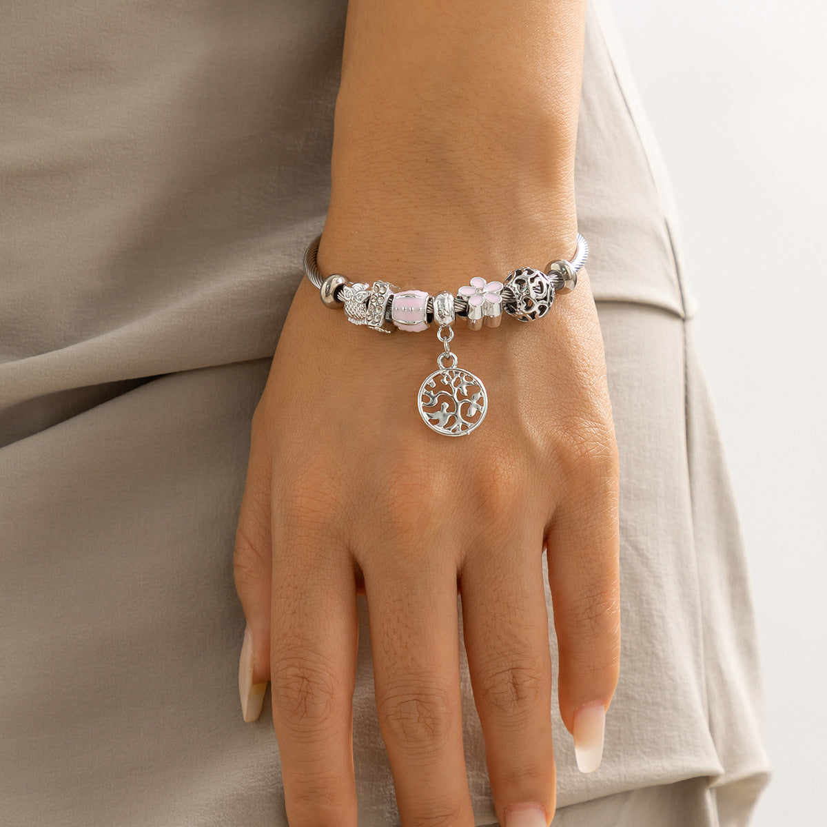 Elegant Diamond Encrusted Bracelet with Luminous Stones.