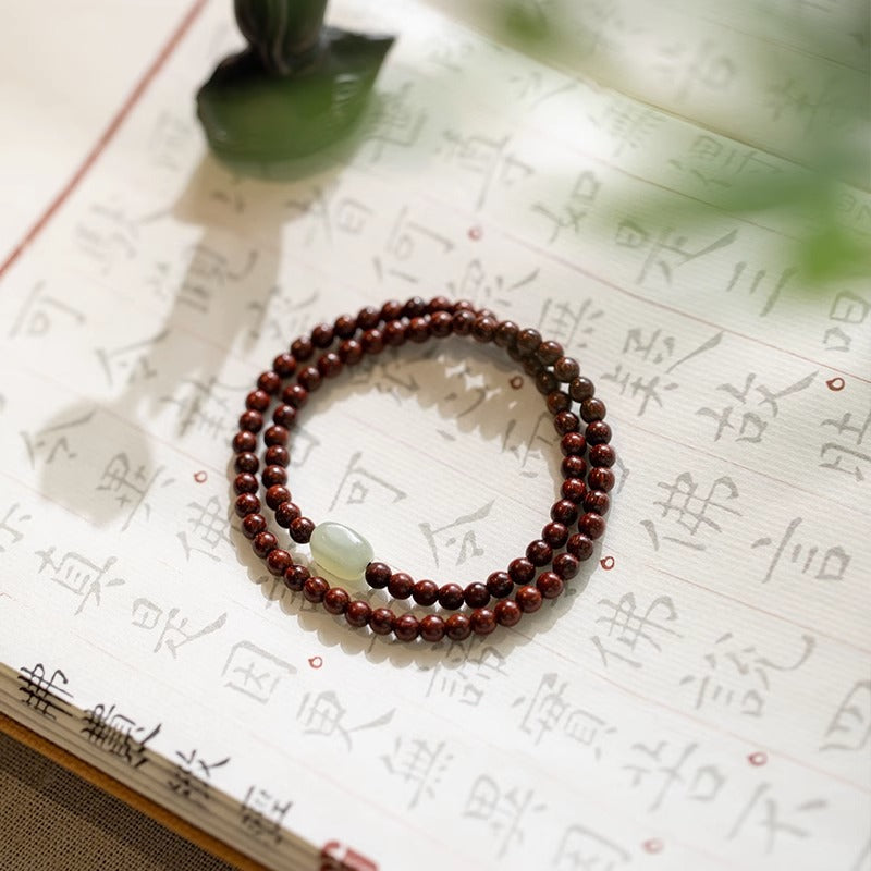 Elegant Fortune's Favor Bracelet with Rosewood and Jade