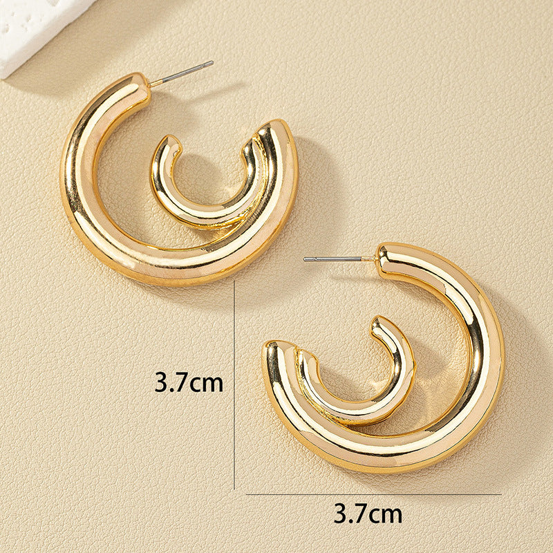 Vienna Verve Metal Ring Earrings - Trendy Wholesale Fashion on AliExpress