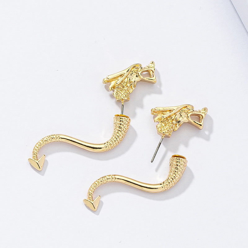 Zodiac Punk Style Irregular Line Earrings with a Twist