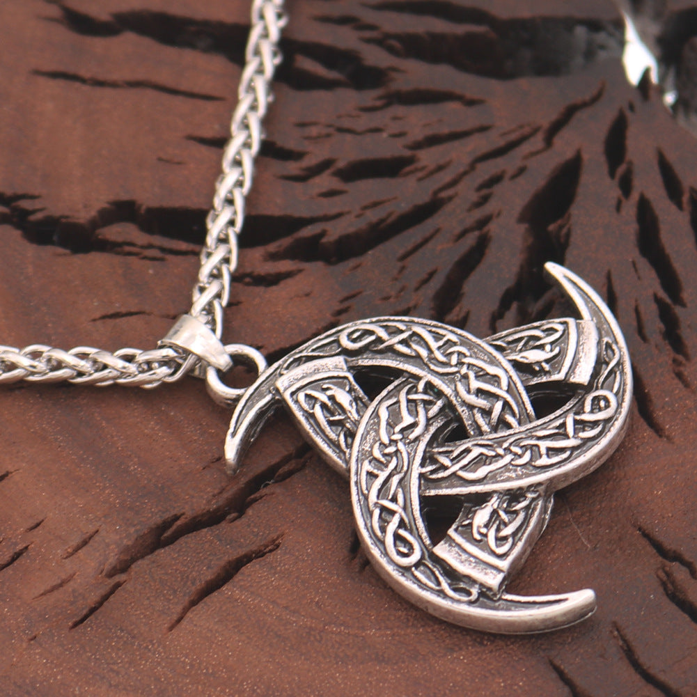 Mythical Viking Odin Horn and Dragon Pendant Necklace for Men