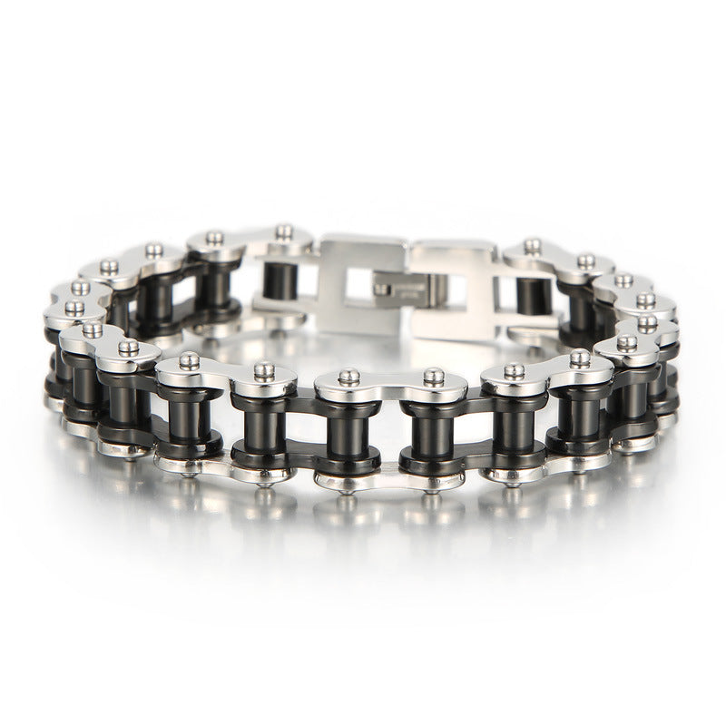 Urban Chic Titanium Steel Bicycle Bracelet for Men - Hip-Hop Street Style Jewelry