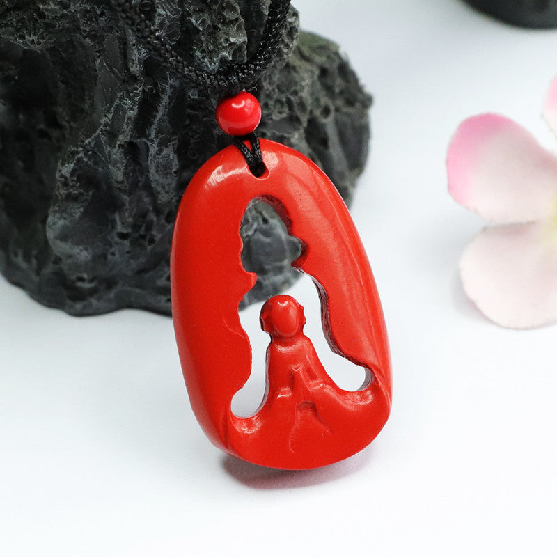 Cinnabar Hollow Enlightenment Pendant Red Sand Pendant Jewelry