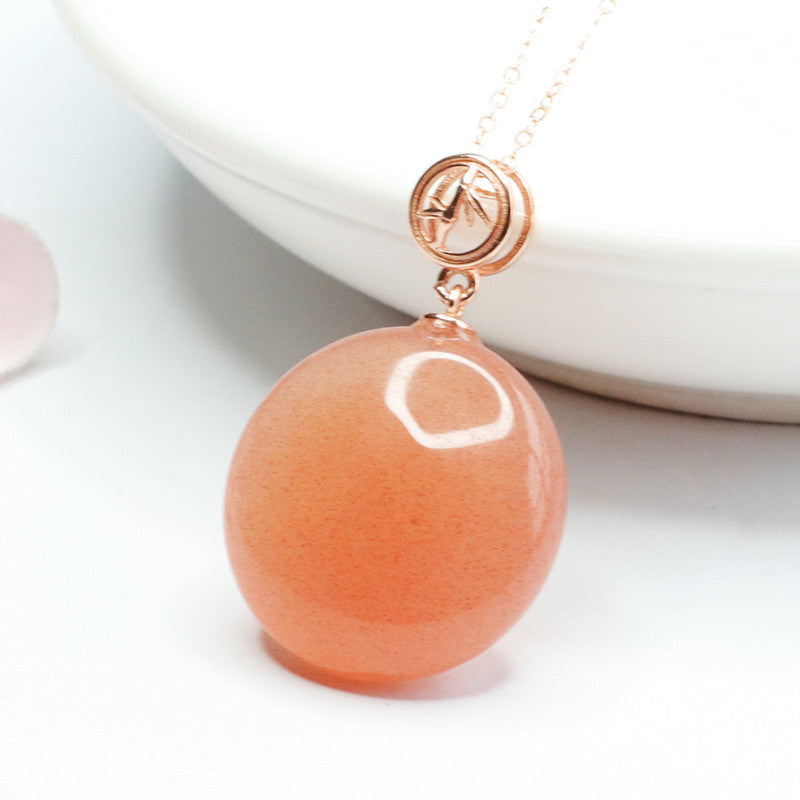 Rose Gold Necklace with Sterling Silver Agate Pendant