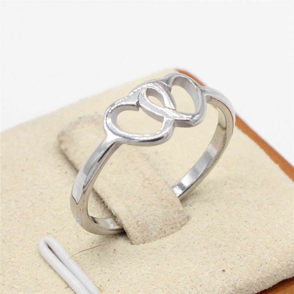 Chic Korean Inspired Heart To Heart Women's Love Ring