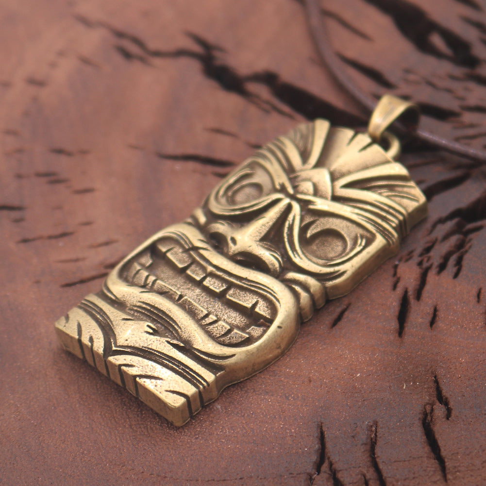 McKay New Zealand God Metal Necklace - Polynesian Tiki Totem for Men