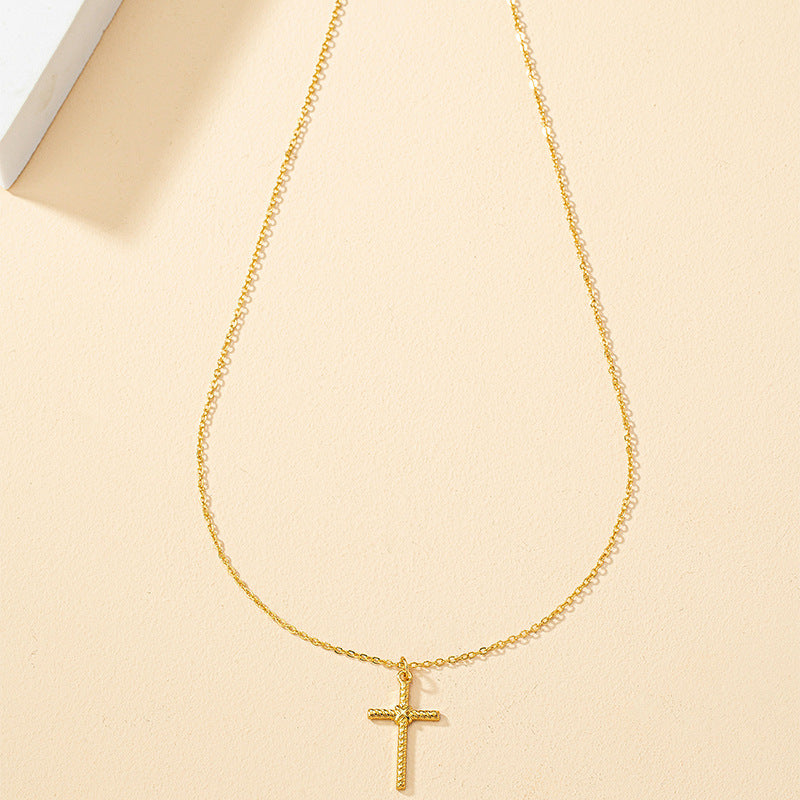 Alloy Cross Pendant - Stylish Europe-Inspired Hip-Hop Necklace for Women