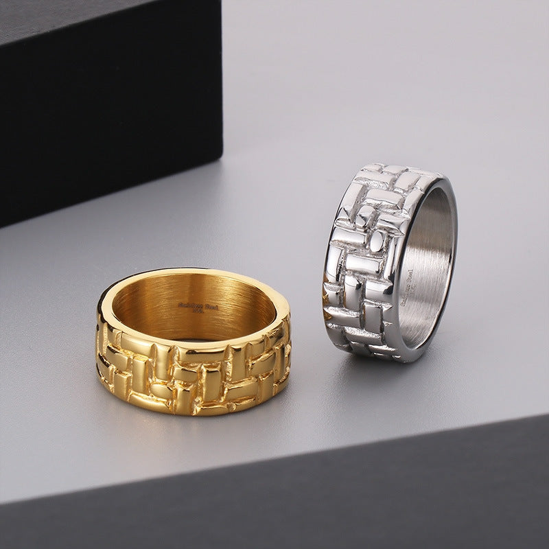 Stylish Street-Inspired Classic Round Stainless Steel Ring for Men