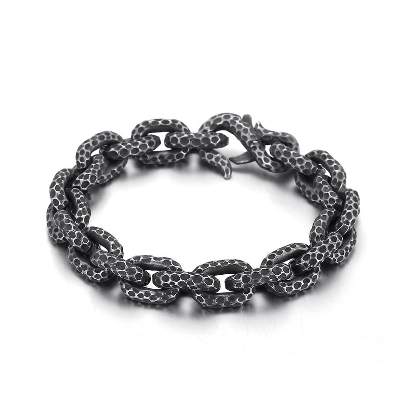 Vintage-inspired Polka Dot Titanium Steel Men's Bracelet by Planderful