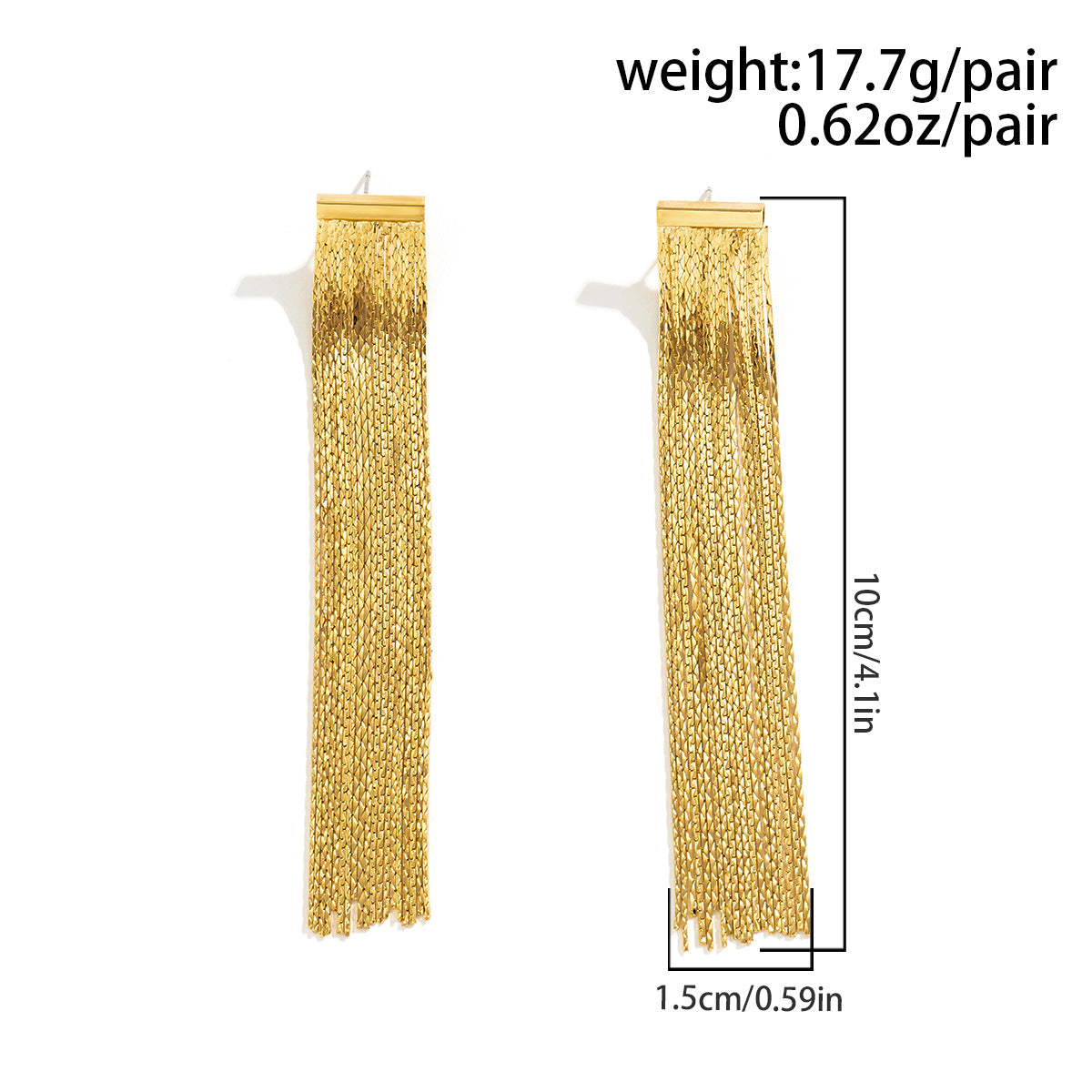 Fashionable Retro Tassel Earrings with Sterling Silver Needles and Alloy Main Material