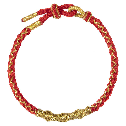 Year of the Dragon Sterling Silver Bracelet with Red Rope - Handmade Zodiac Jewelry for Girls