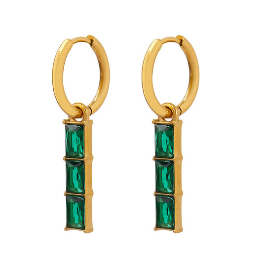 Golden Glow Bar Earrings - Sleek Titanium Steel Design - Stylish Accessories with a Unique Twist