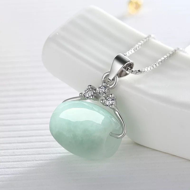 Fortune's Favor Myanmar Jade Sterling Silver Necklace