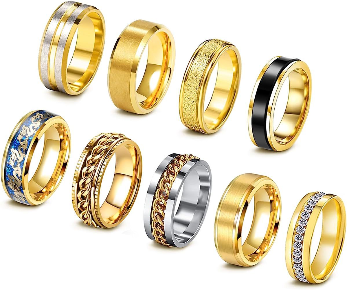 Ultimate Men's Titanium Steel Rotating Chain Ring Set