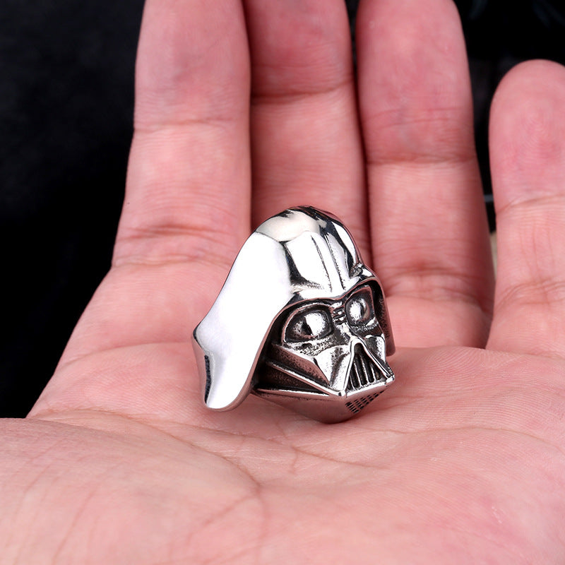 Darth Vader Mask Titanium Steel Ring - A Bold Accessory for Men