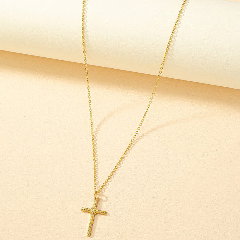 Alloy Cross Pendant - Stylish Europe-Inspired Hip-Hop Necklace for Women