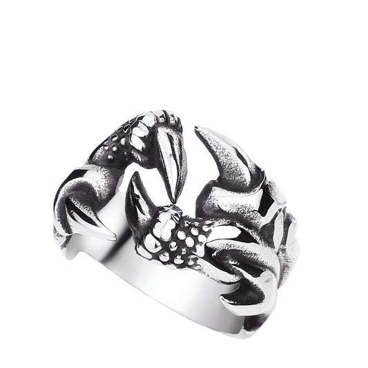 Titanium Steel Men's Dragon Claw Adjustable Ring - Personalized Trendy Jewelry for Him