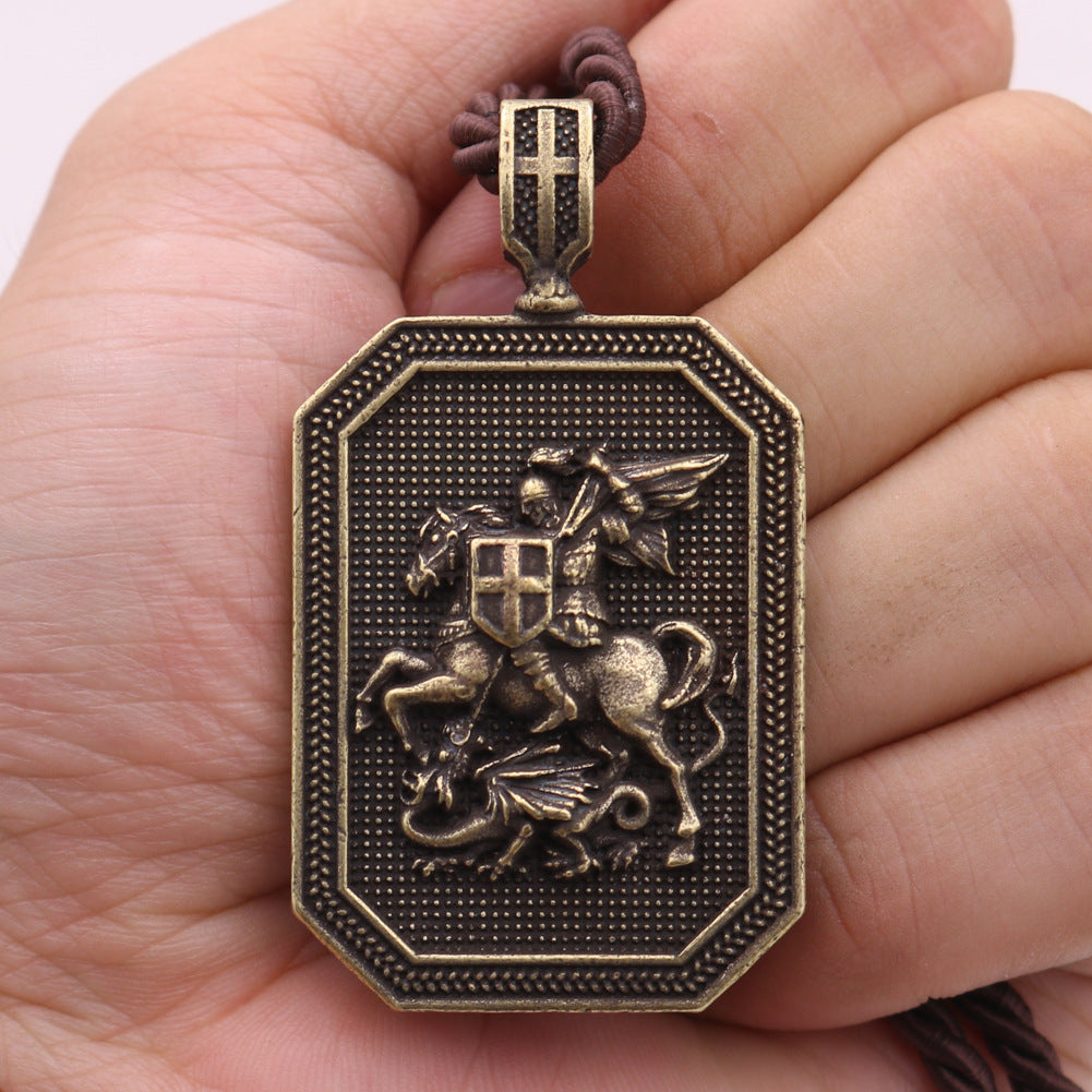 Saint George Metal Necklace for Export Markets - Norse Legacy Collection