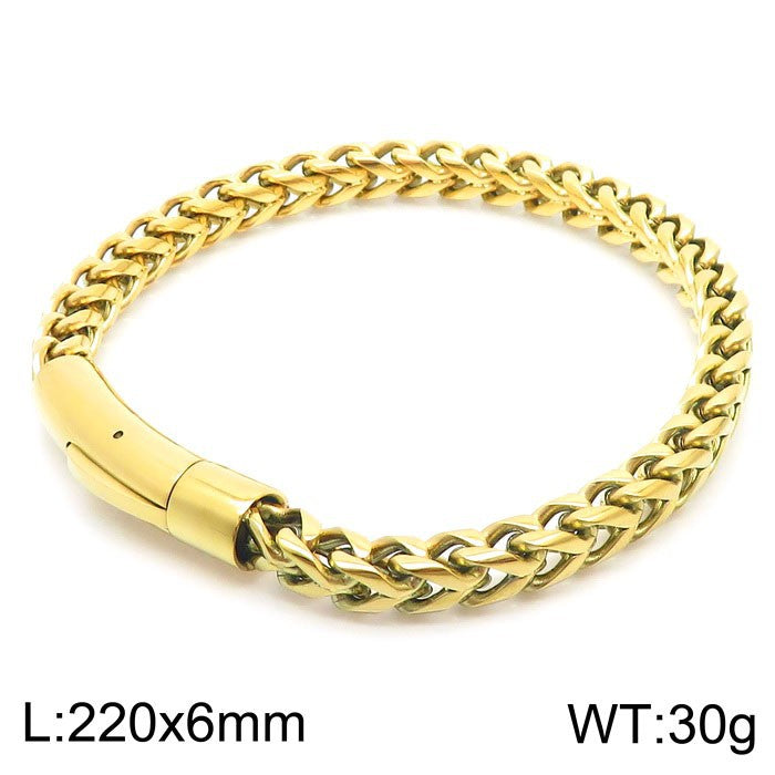 Creative Stainless Steel Chain Bracelet for Boys - Japanese and Korean Street Trend Jewelry Accessories for Men