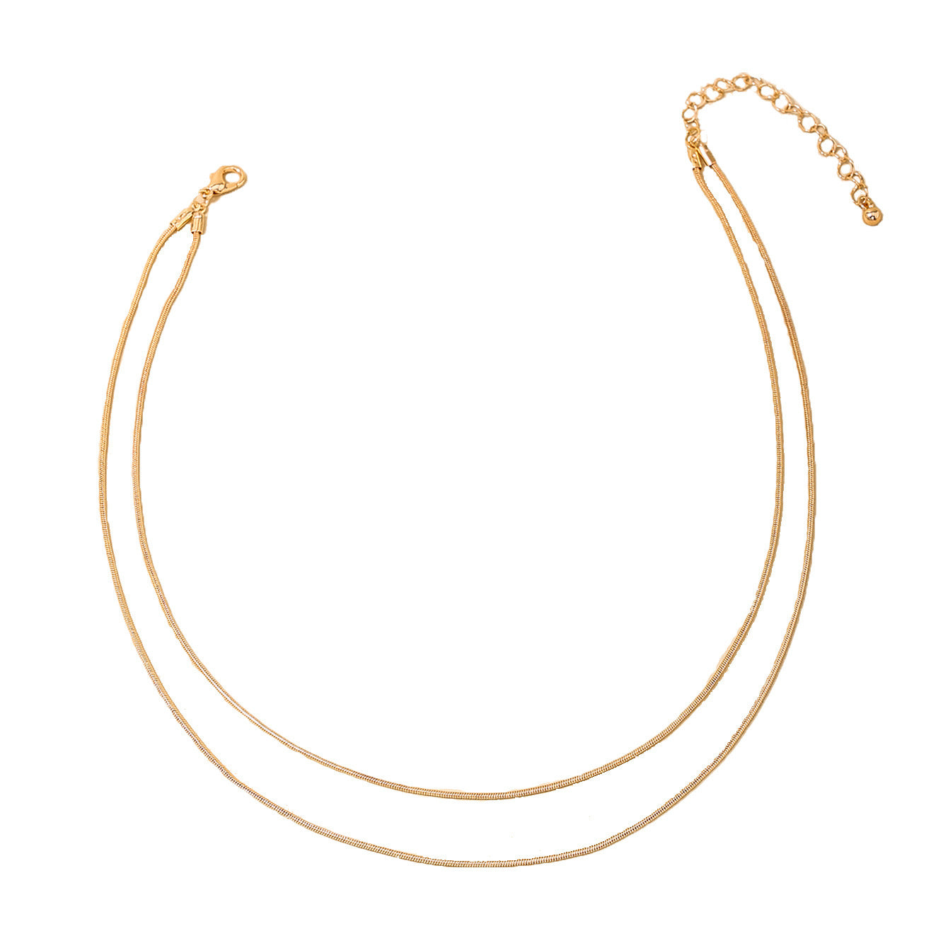 European Chic Double-Layer Chain Necklace with Minimalist Design Aesthetic