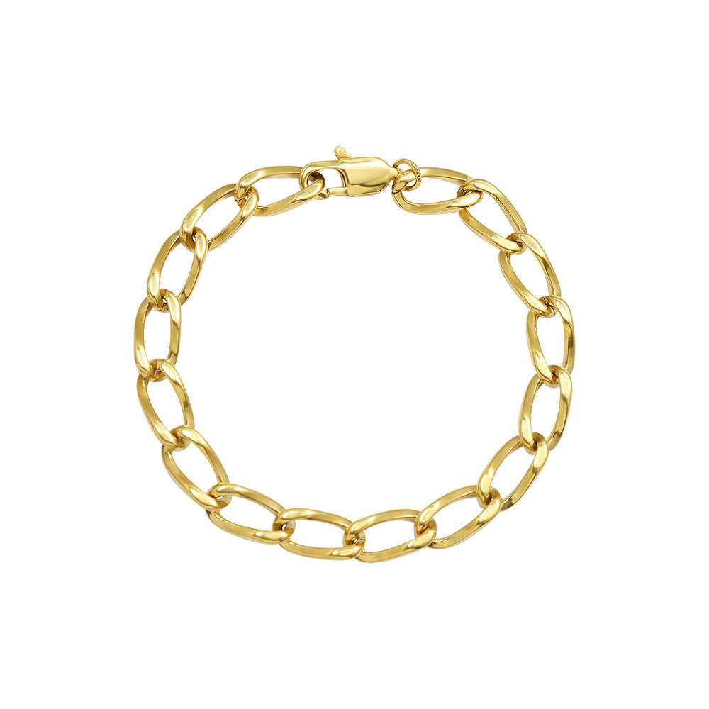 Gold Geometric Thick Chain Bracelet - Stylish Titanium Steel Design