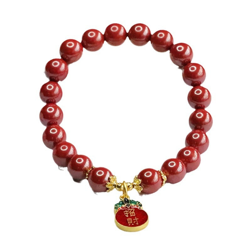 Cinnabar and Imperial Sand Bracelet for Fortune and Blessings