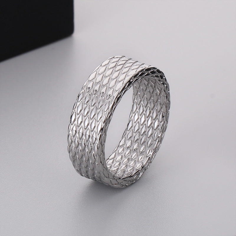 Versatile Rhombus Stainless Steel Men's Ring - Trendy Japanese and Korean Design for Everyday Wear