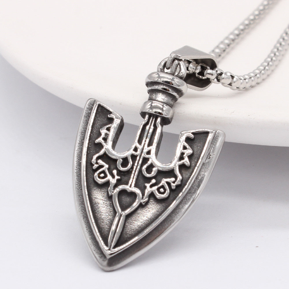 Viking Celtic Arrowhead Titanium Steel Necklace for Men