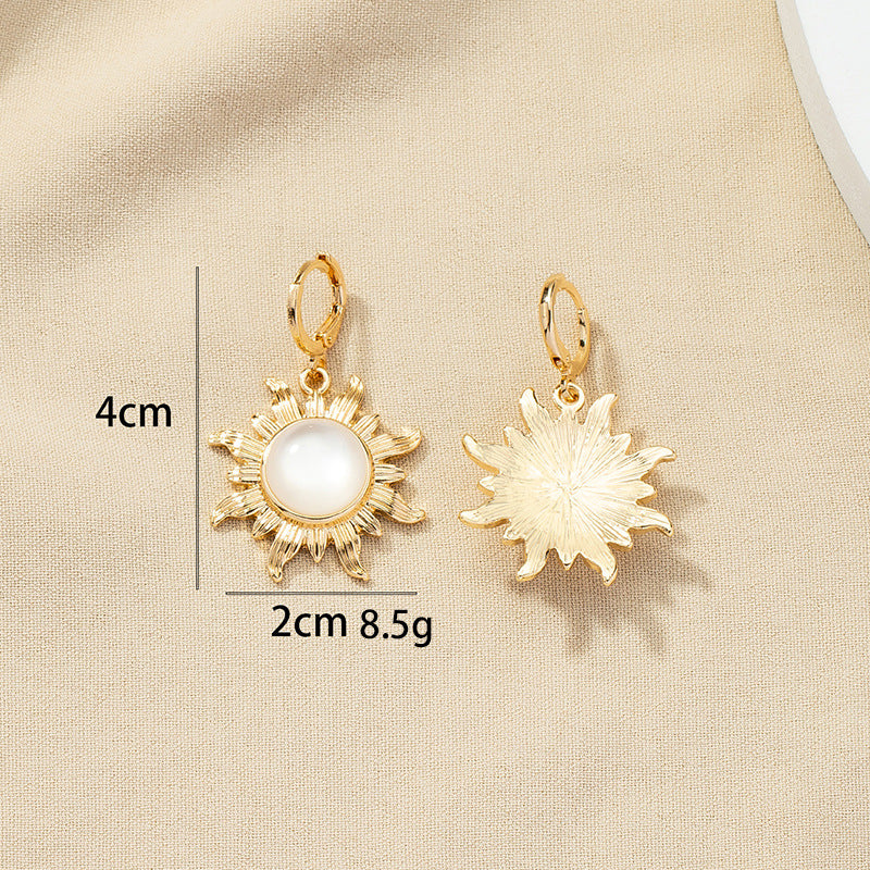 Sunflower Verve Earrings - Vintage French Style Jewelry for Women