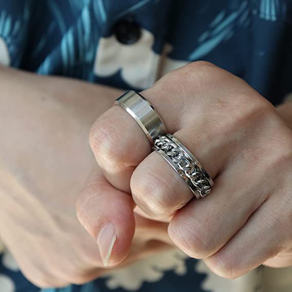 Sleek Titanium Steel Chain Ring for Stylish Men