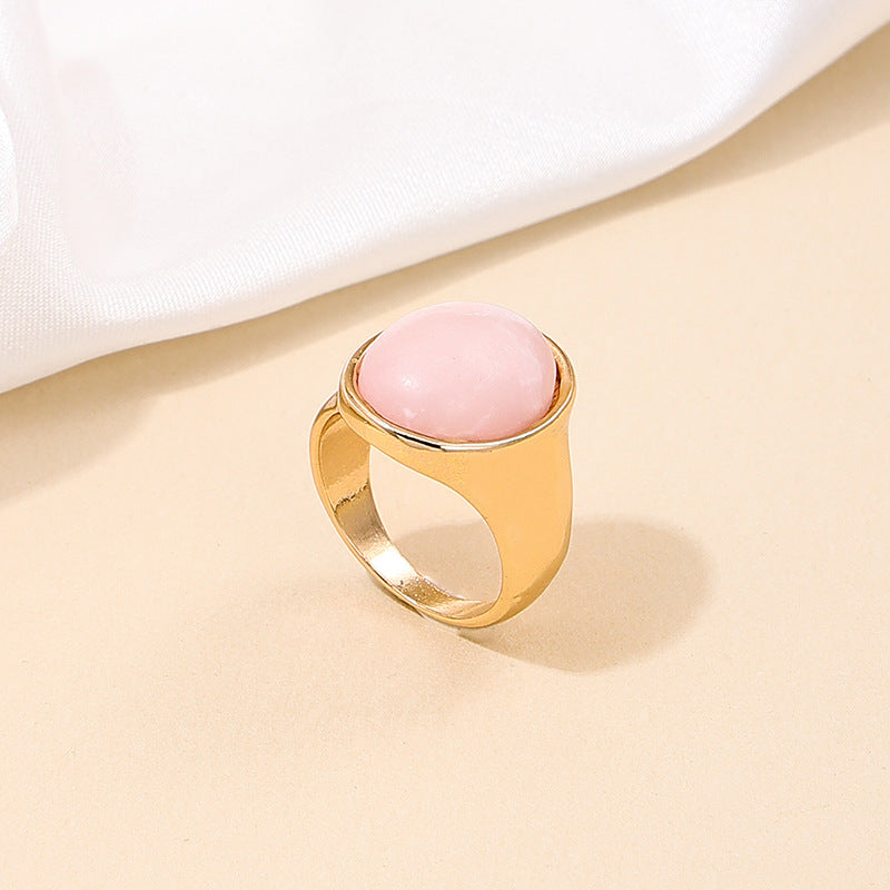 Pink Romantic Parisian Chic Women's Ring with Vintage Flair