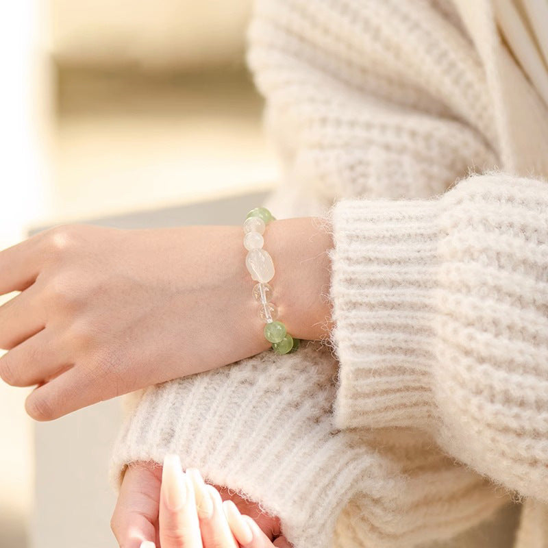 Lychee Crystal Rabbit Bracelet - Sterling Silver Jewelry for Best Friend's Birthday Gift