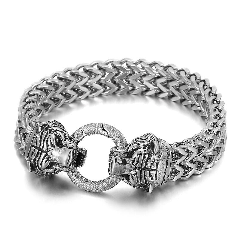 Zodiac-Inspired Double-Layer Titanium Steel Bracelet for Men