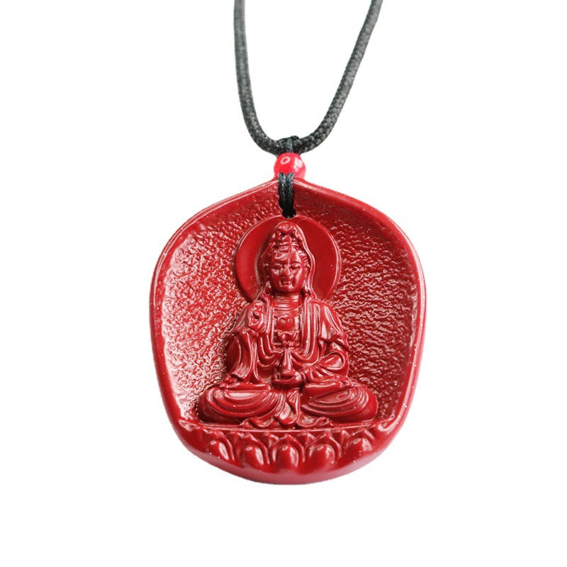 Cinnabar Pendant Purple Gold Sand Guanyin Pendant