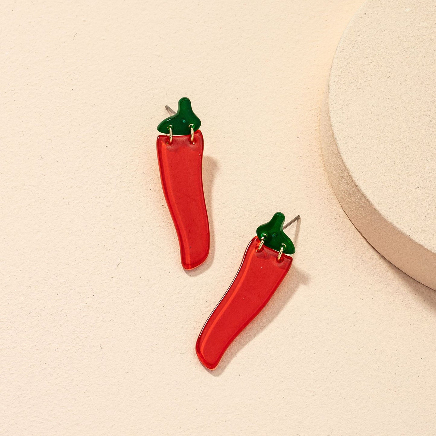 Exaggerated Red Pepper Earrings Set - Vienna Verve Collection