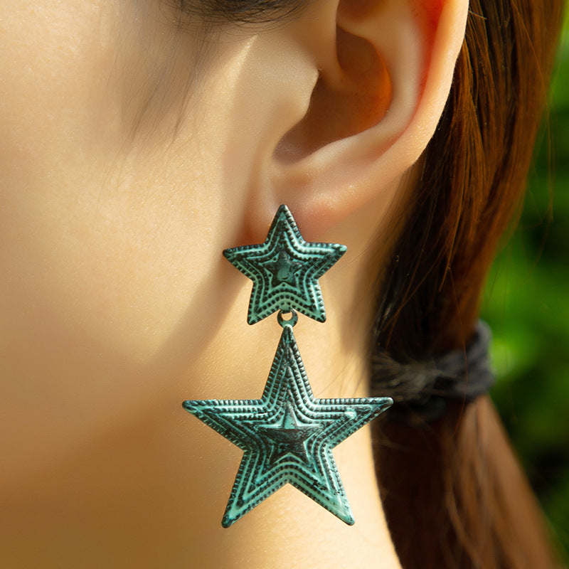 Retro Pentagram Earrings - Vienna Verve Collection Piece