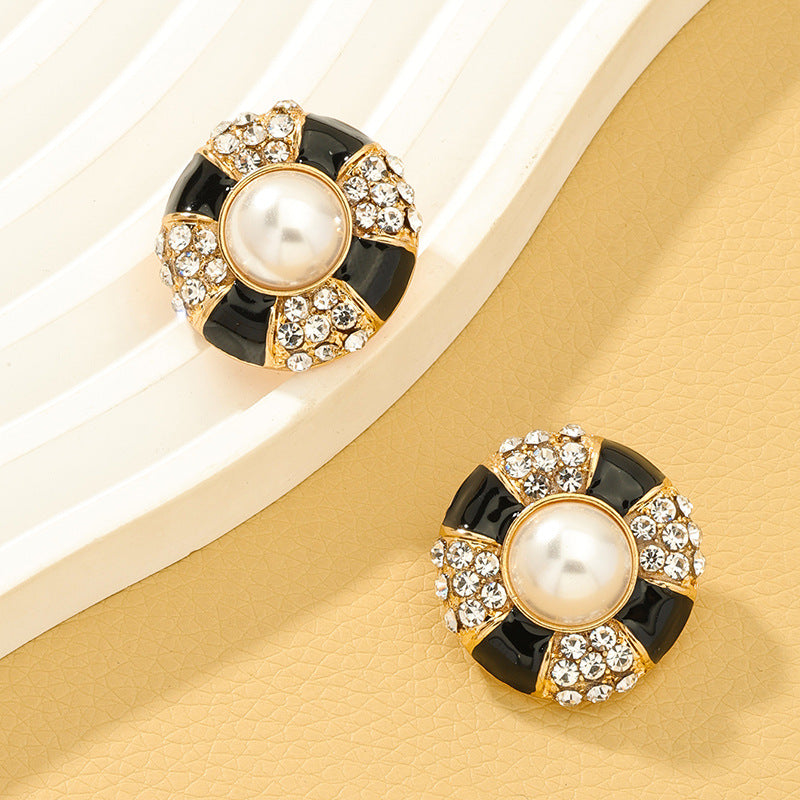 Vintage Korean Style Round Alloy Earrings - Vienna Verve Collection