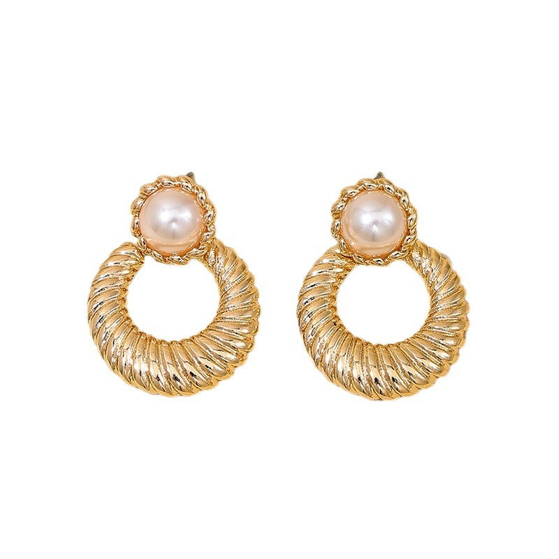 Extravagant Hollow Pearl Droplet Earrings by Planderful Collection