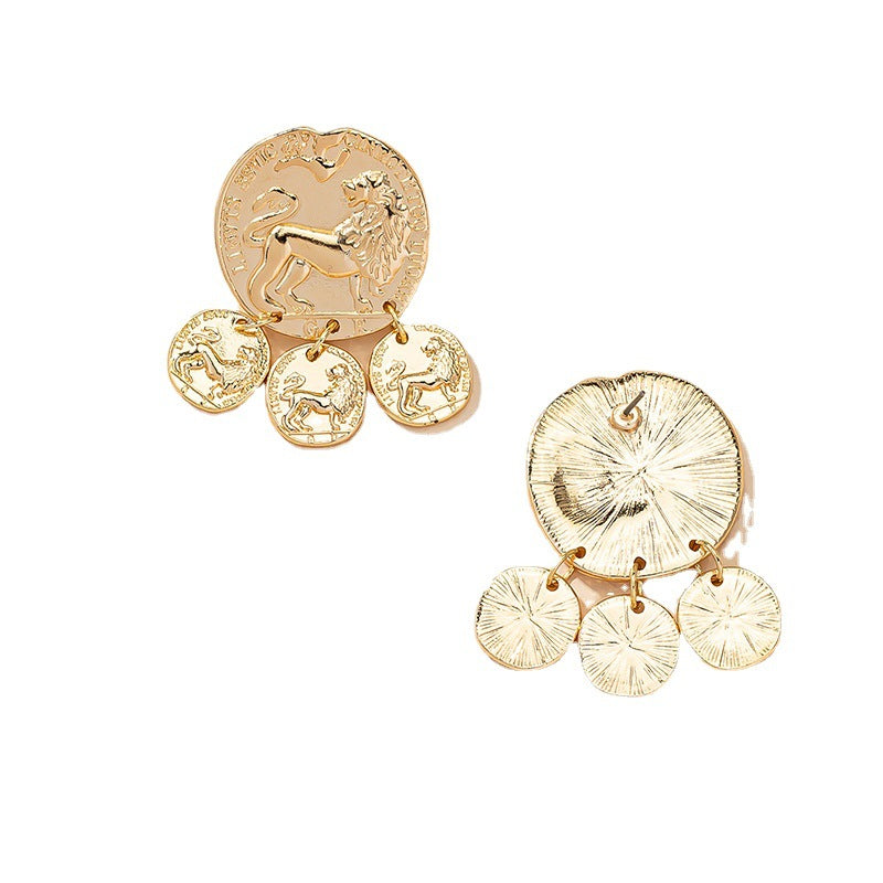 Regal Lion Statement Earrings - Vienna Verve Collection