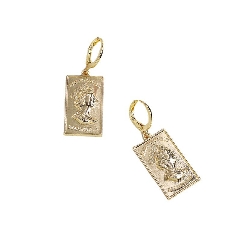 Golden Square Geometric Earrings - Vienna Verve Collection