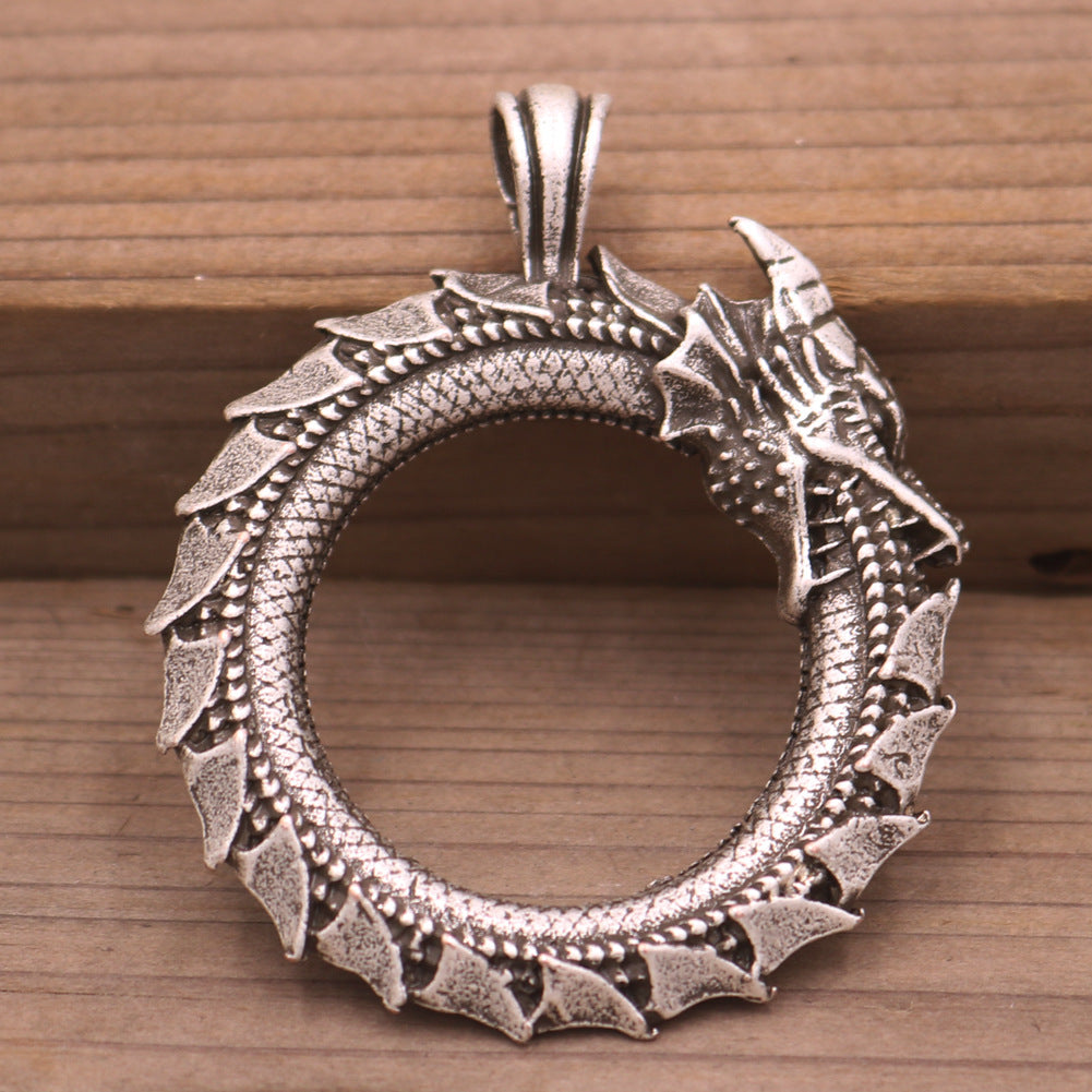 Viking Dragon Head Pendant and Ring Set - Norse Legacy Collection