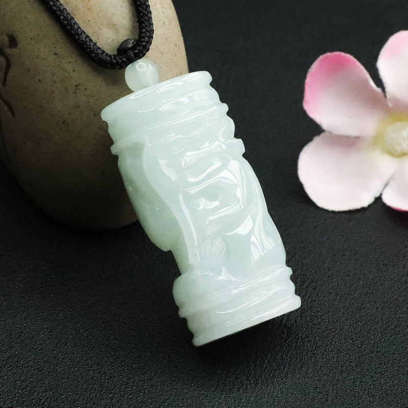 Fortune's Favor Myanmar Jade Dragon Pillar Pendant